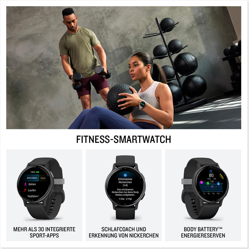 Garmin vívoactive 5, Health and Fitness GPS Smartwatch (Black)