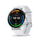 Garmin Venu 3 Silver Stainless Steel Bezel with 45mm Whitestone Case and Silicone Band