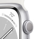 Apple Watch Series 8 [GPS 41mm] Smart Watch w/ Silver Aluminum Case with White Sport Band - S/M.