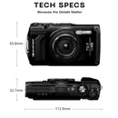 OM SYSTEM Olympus Tough TG-7 Black Underwater Camera, Waterproof, Freeze Proof, High Resolution Bright, 4K Video 44x Macro Shooting (Successor Olympus TG-6)