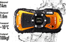 Ricoh WG-80 Orange Waterproof Digital Camera Shockproof Freezeproof Crushproof