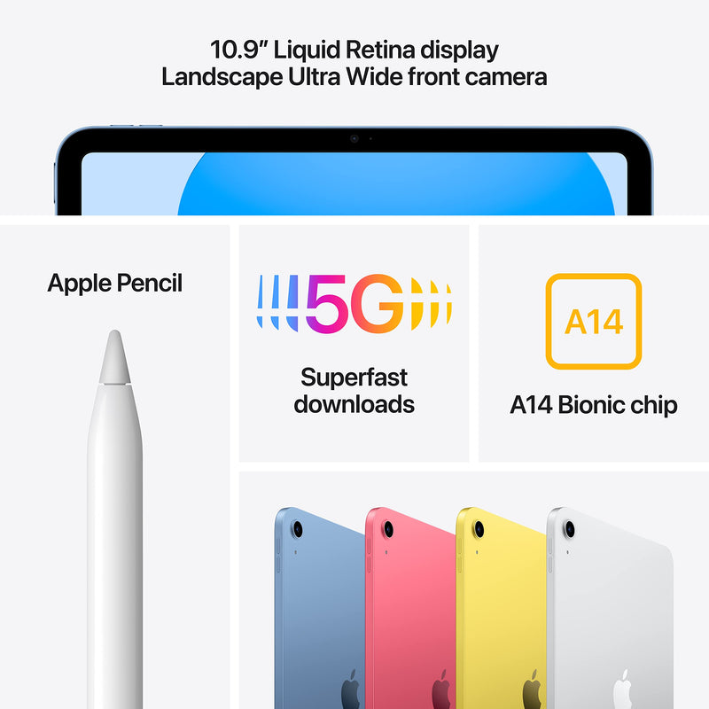 2022 Apple 10.9-inch iPad (Wi-Fi + Cellular, 256GB) - Blue (10th Generation)