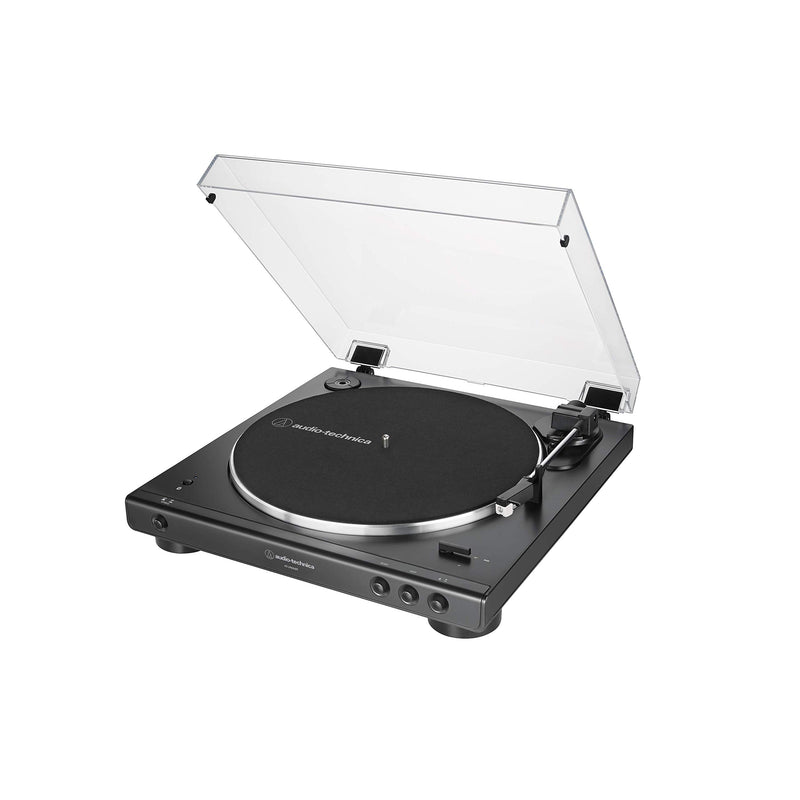 Audio-Technica AT-LP60XBT-BK Fully Automatic Bluetooth Belt-Drive Stereo Turntable, Black, Hi-Fi, 2 Speed, Dust Cover, Anti-Resonance, Die-cast Aluminum Platter