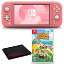 Nintendo Switch Lite (Coral) Console Bundle with Animal Crossing Game and Cleaning Kit