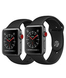 Apple Watch Series 3 (GPS + Cellular), 42mm Space Gray Aluminum Case with Black Sport Band - Grey