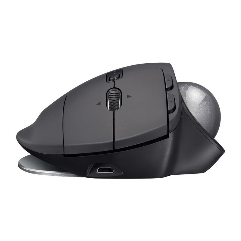 Logitech MX ERGO Wireless Trackball Mouse ? Adjustable Ergonomic Design, Control and Move Text/Images/Files Between 2 Windows and Apple Mac Computers (Bluetooth or USB), Rechargeable, Graphite