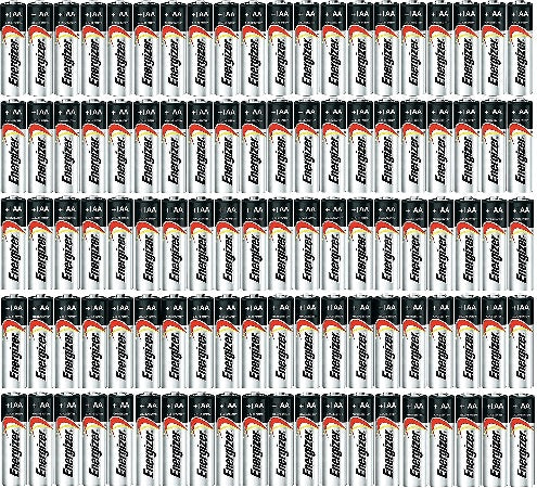 Energizer AA Max Alkaline E91 Batteries Made in USA - Expiration 12/2024 or later - 100 count