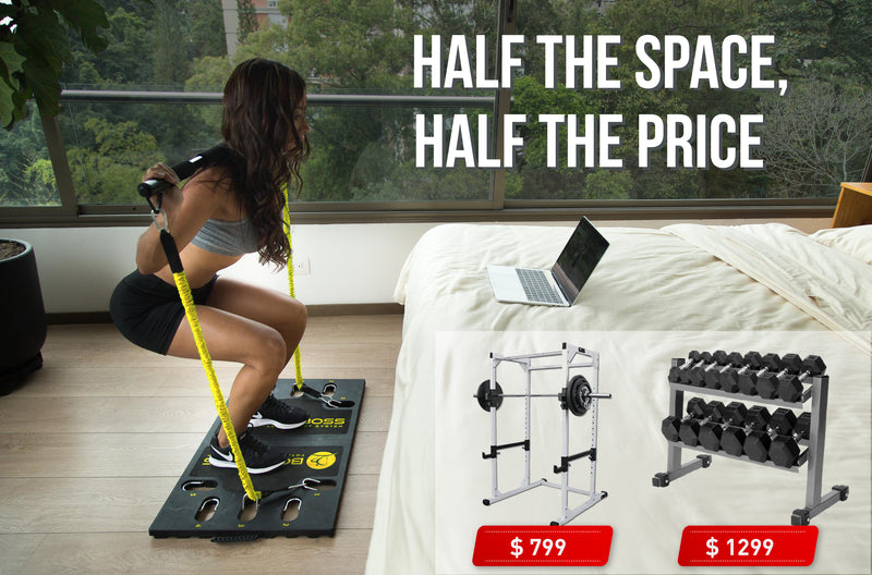 BodyBoss Home Gym 2.0 - Full Portable Gym Home Workout Package - Yellow