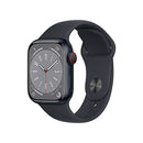 Apple Watch Series 8 [GPS + Cellular 41mm] Smart Watch w/ Midnight Aluminum Case with Midnight Sport Band - M/L.