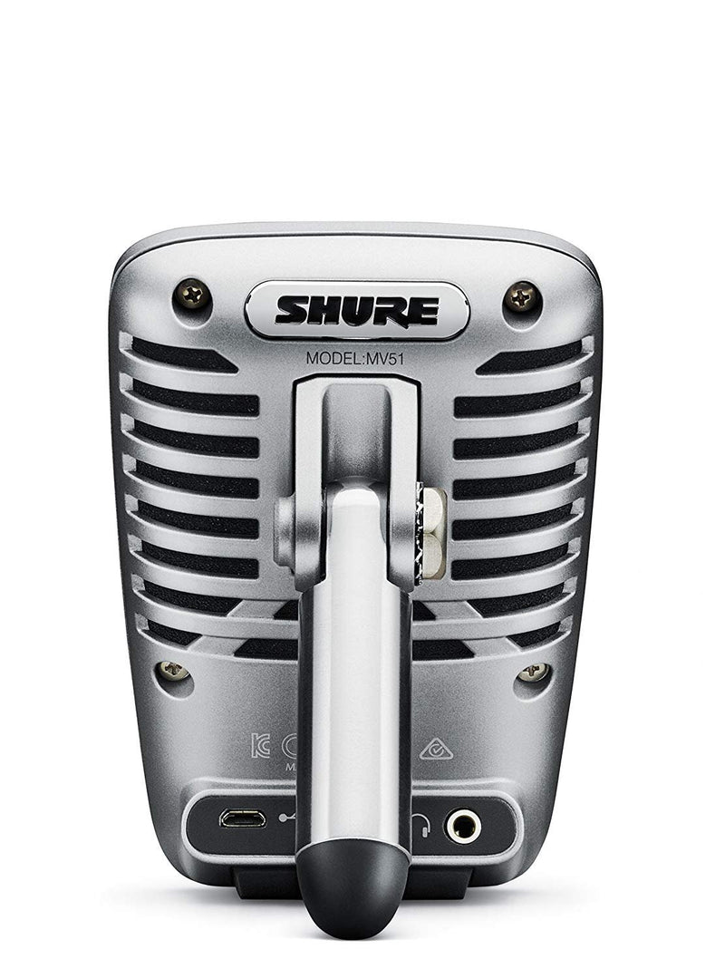 Shure MV51 Digital Large-Diaphragm Condenser Microphone + USB & Lightning Cable - Used