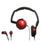 Soniq KABOOM! Headphone/Earphone Combo Pack - Red